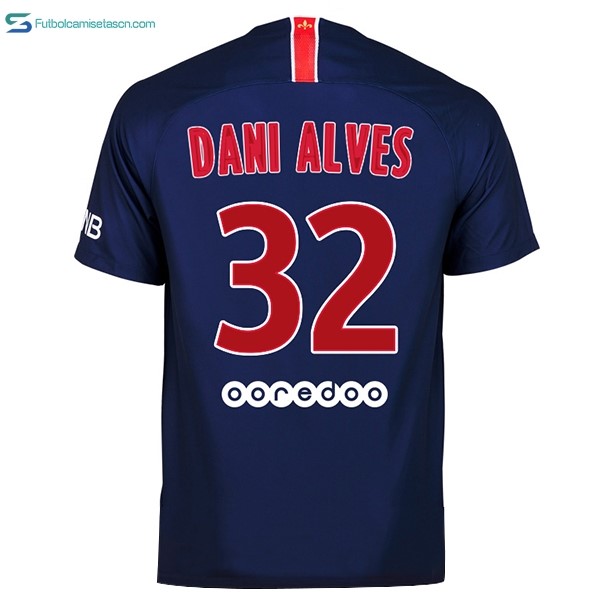 Camiseta Paris Saint Germain 1ª Dani Alves 2018/19 Azul